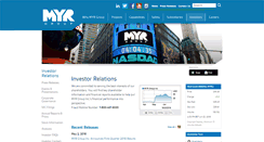 Desktop Screenshot of investor.myrgroup.com