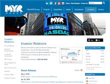 Tablet Screenshot of investor.myrgroup.com